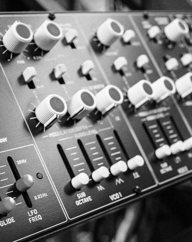Close up on Behringer CAT synthesizer