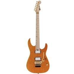 Charvel Pro-Mod DK24 HH FR M Mahogany with Quilt Maple Maple Fingerboard (Dark Amber)