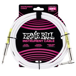 Ernie Ball 10' Classic Straight / Angled Instrument Cable - (White)