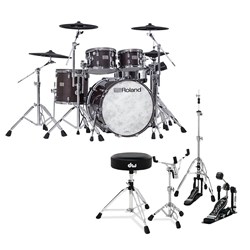 Roland VAD706 V-Drums Acoustic Design 5-Piece Wood Shell Kit (Gloss Ebony) w/DW Hardware