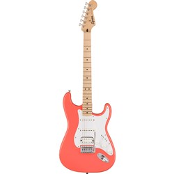 Squier Sonic Stratocaster HSS Maple Fingerboard White Pickguard (Tahitian Coral)