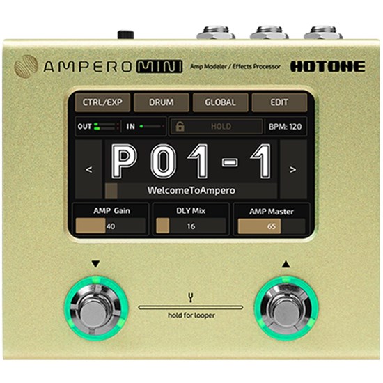 Hotone Ampero Mini Compact Amp Modeller & Effects Processor (Mustard)