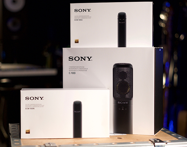 Sony microphones in their boxes