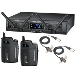 Audio Technica System 10 Pro Dual Wireless Mic System w/ 2 x AT829CW Lavalier