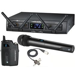 Audio Technica System 10 Pro Wireless Lavalier/Handheld Mic System w/ 1 x AT829CW Lavalier