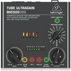 Behringer Tube Ultragain MIC500USB Audiophile Vacuum Tube Preamplifier