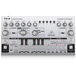 Behringer TD3 Analog Bass Line Synth w/ VCO, VCF, 16-Step Sequencer (Silver)