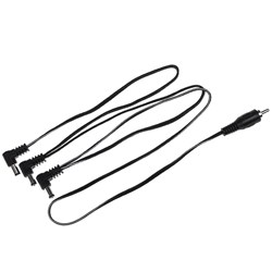 Cioks Type 1 3-Way Daisy Chain Flex Cable w/ 3x Centre Negative DC Plugs (Black)