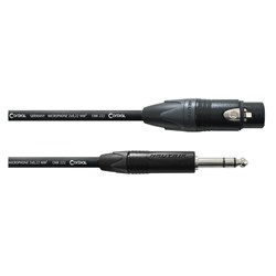 Cordial Select NEUTRIK XLR Female to 1/4" TRS Cable Black (2.5m)