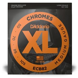 D'Addario ECB82 XL Chromes Flatwound Bass Strings - Long Scale - Medium (50-105)