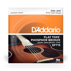 D'Addario EFT15 Flat Top Phosphor Bronze Acoustic Strings - Extra Light (10-47)