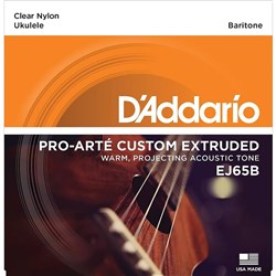 D'Addario EJ65B Pro-Arte Custom Extruded Clear Nylon Ukulele Strings - (Baritone)