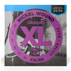D'Addario EXL156 Nickel Wound Electric Guitar/ Bass Strings for the Fender VI, 24-84