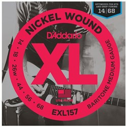D'Addario EXL157 Nickel Wound Electric Guitar Strings - Baritone Medium (14-68)