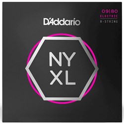 D'Addario NYXL0980 Nickel Wound 8-String Electric Guitar Strings - Super Light (09-80)