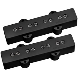 Dimarzio Model J Bass Pickup Set (Black w/ Nickel Pole Pieces) DP123BK+N