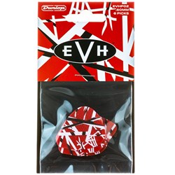 Dunlop EVH Frankenstein Max-Grip Pick 6-Pack - Red w/ Black & White Stripes (.60mm)