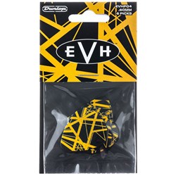 Dunlop EVH VH II Max-Grip Pick 6-Pack - Black w/ Yellow Stripes (.60mm)