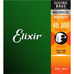 Elixir 14052 Electric Bass Nickel Plated Steel w/ Nanoweb Coating 4-String LT (45-100)
