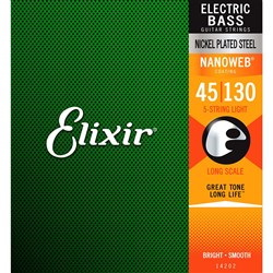 Elixir 14202 Electric Bass Nickel Plated Steel w/ Nanoweb 5-String LT (45-130)