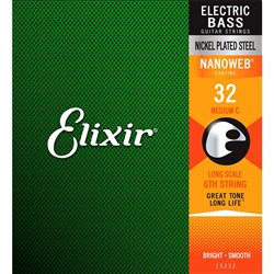 Elixir 15332 Nanoweb Electric Bass Guitar Single Strings (0.032)