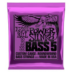 Ernie Ball Power Slinky 5-String Nickel Wound Electric Bass Strings - (50-135)