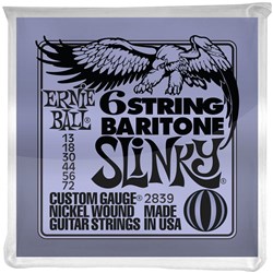 Ernie Ball Slinky 6-String w/ Small Ball End 29 5/8 Scale Baritone Guitar Strings 13-72