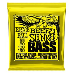 Ernie Ball Beefy Slinky 4-String Nickel Wound Electric Bass Strings - (65-130)