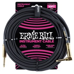 Ernie Ball 10' Braided Straight / Angled Instrument Cable - (Black)
