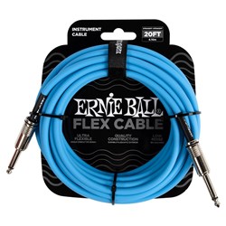 Ernie Ball 20' Flex Straight/ Straight Instrument Cable (Blue)