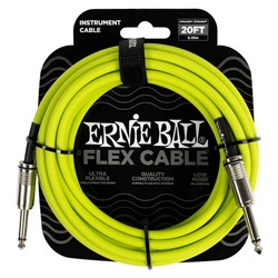 Ernie Ball 20' Flex Straight/ Straight Instrument Cable (Green)