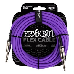 Ernie Ball 20' Flex Straight/ Straight Instrument Cable (Purple)