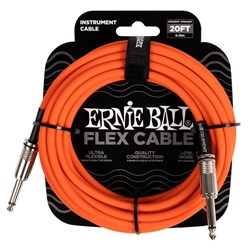 Ernie Ball 20' Flex Straight/ Straight Instrument Cable (Orange)