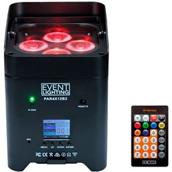 Event Lighting PAR4X12B2 Indoor Battery Uplight Par 4x12W RGBWAUV LEDs