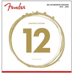 Fender 70L 80/20 Bronze Acoustic Guitar Strings - Light (12-52)