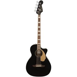 Fender Kingman Bass Acoustic Bass Guitar w/ Cutaway & Pickup in Gig Bag (Black)