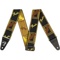 Fender Weighless 2" Monogram Strap (Black/Yellow/Brown)