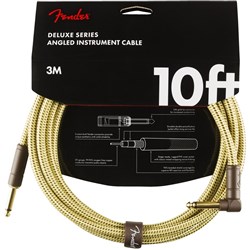 Fender Deluxe Series Instrument Cable, Tweed Straight/Angle 10' (Tweed)