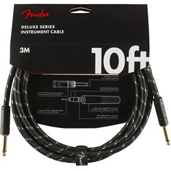 Fender Deluxe Series Instrument Cable, Straight/ Straight 10' (Black Tweed)
