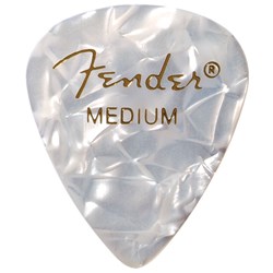 Fender 351 Shape Premium Celluloid Picks 12-Pack - Medium (White Moto)