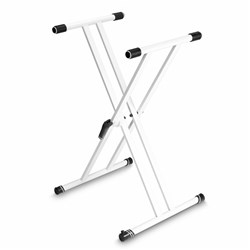 Gravity KSX2 Double Braced Keyboard Stand X-Frame w/ VariFoot (White)