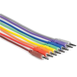 Hosa CMM-890 3.5mm TS to Same Unbalanced Patch Cables (8-Pack 3ft)