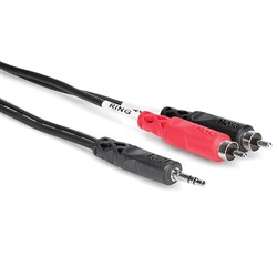 Hosa CMR-203 3.5mm TRS to Dual RCA Stereo Breakout Cable (3ft) (90cm)