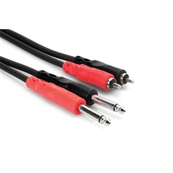 Hosa CPR-201 Dual 1/4" TS to Dual RCA Stereo Interconnect Cable (1m)