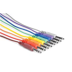 Hosa CSS-830 1/4" TRS to Same Balanced Patch Cables (8-Pack 1ft)
