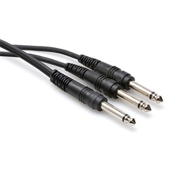 Hosa CYP-103 1/4" TS to Dual 1/4" TS Y-Cable (3ft)