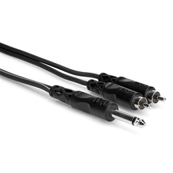 Hosa CYR-102 1/4" TS to Dual RCA Y-Cable (2m)
