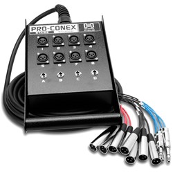 Hosa SH-8X425 8-In/4-Out Pro-Conex Stage Box Snake (25f)