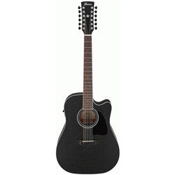 Ibanez AW8412CE 12-String Acoustic Electric Guitar (Open Pore Weathered Black)