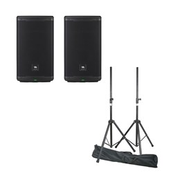 JBL EON712 12" Two-Way Powered Speaker Pack w/ 2 x EON712 & Stands